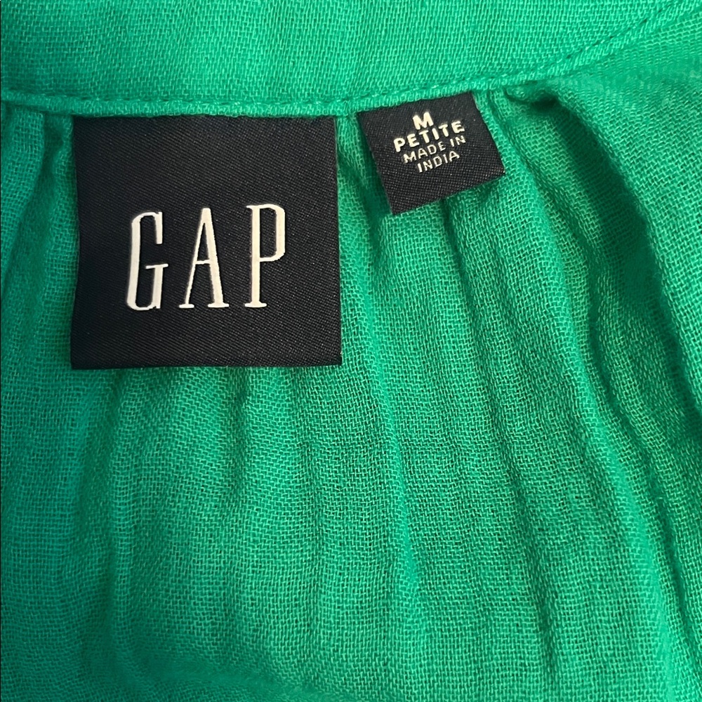 GAP Green Buttoned Midi Dress - Picture 7 of 8